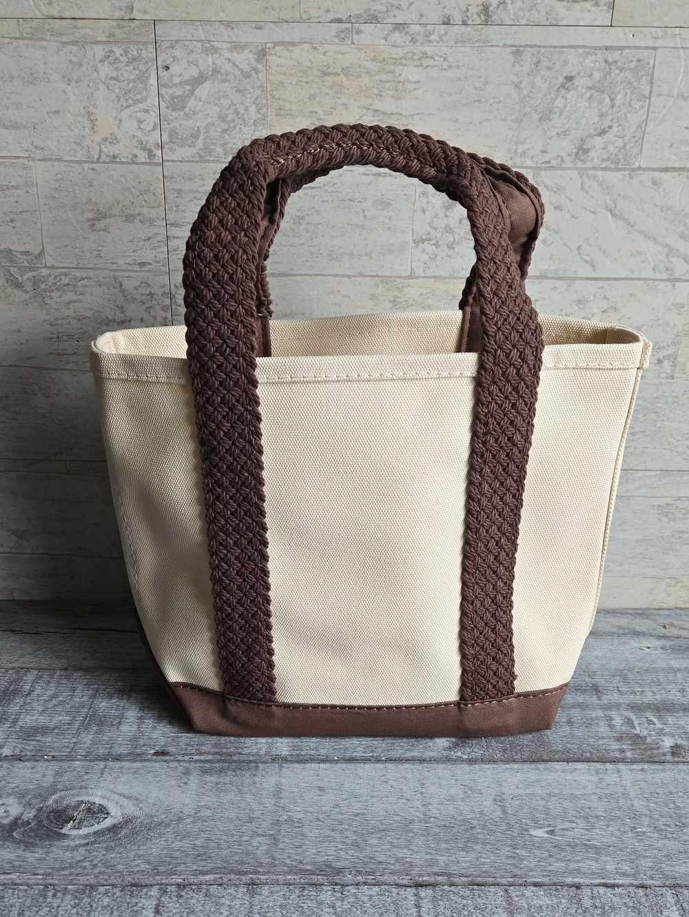 NWT L.L. Bean Japan Boat And Tote Edition Web Handle Bag Canvas Brown Small - Picture 6 of 9